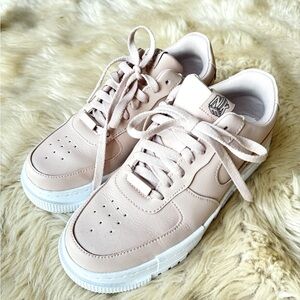 Nike Air Force 1 Pink Suede Platform AF-1 Shoes AR5339-201 Women’s Size 7.5 EUC